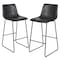 Flash Furniture 30" LeatherSoft Bar Height Barstools, Gray, PK2 2-ET-ER18345-30-GY-GG - alternate 4